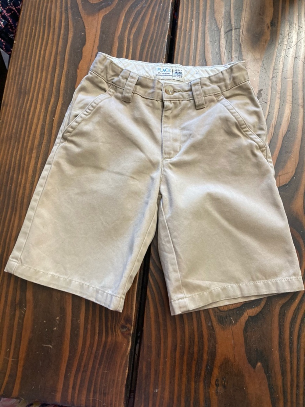 Place Boys Tan Flat Front Shorts